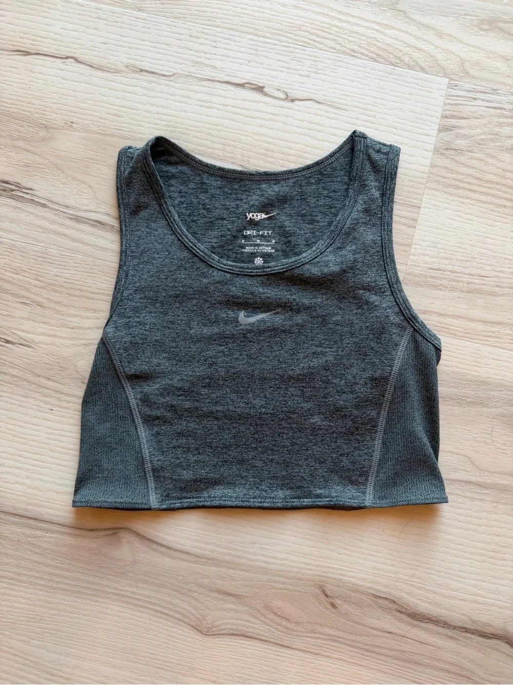 Nike Heather Gray Girls' Athletic Crop Tank Top